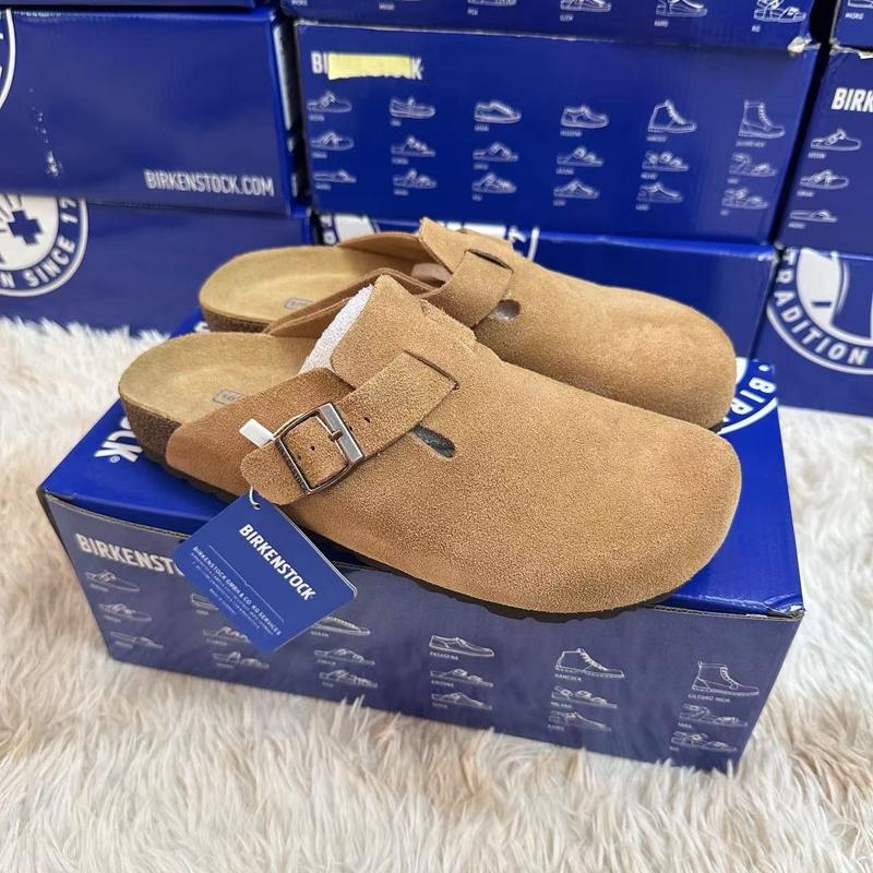 BIRKENSTOCK Genuine Leather Cork Sole Clogs for Couples - Stylish Open-Toe Sandals for Everyday Wear