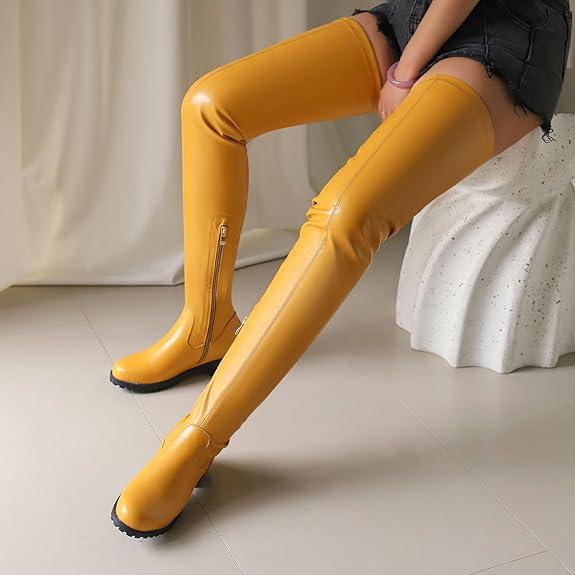 Knee High Boots Women Thigh High Over Knee Stretch Fashion Low Chunky Heel Round Toe Zipper Winter Boots Black Red US4.5-14 Footwear Shoe  Girl chrome heart boston clogs High Heels knee  high Walking Shoes Girl   knee high boots  christmas 2024 ornament