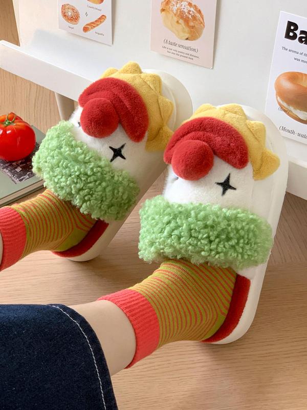 Cartoon Clown Design Slippers, Casual Soft Comfortable Home Slippers, Warm Slippers for Indoor & Outdoor Use for Fall & Winter