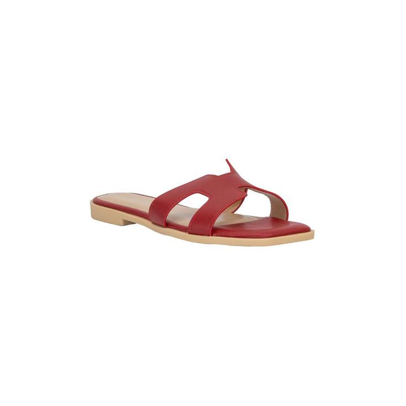 Kalyn - Square Toe Slip On Flat Sandals