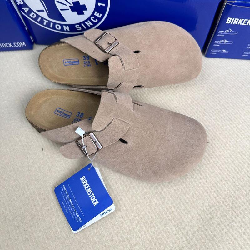 BIRKENSTOCK Genuine Leather Cork Sole Clogs for Couples - Stylish Open-Toe Sandals for Everyday Wear