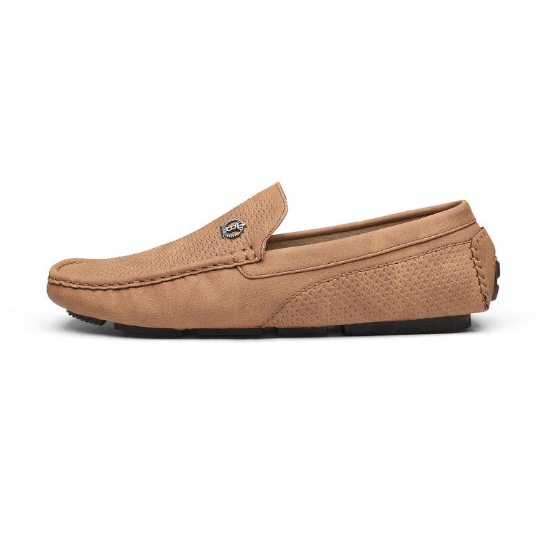 Bruno Marc Men's Versatile Slip-On PU Leather Loafers with Round Toe