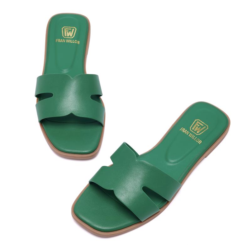 Women's Flat Sandals Slip On Slides Sandals Square Open Toe Fashion Slides Casual Beach Slippers Walking Shoes Footwear  sandals trendy