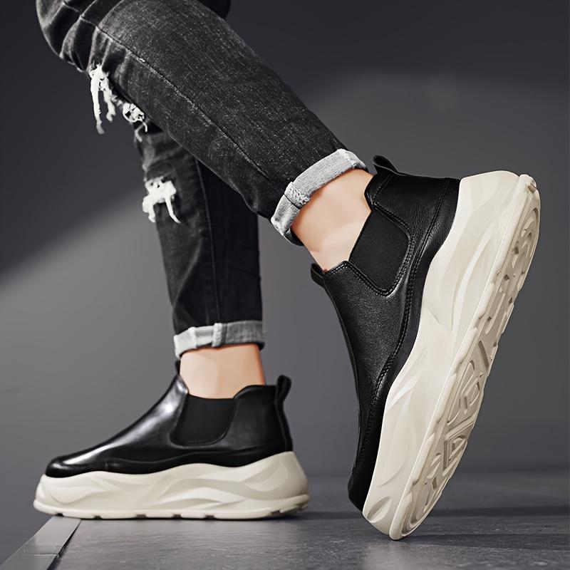 All-Weather High Cut Card Boots-Fashion Platform, Casual Sports Style, Solid Color PU Fabric, Comfortable Fabric Insole, PVC Shoe Sole, round Toe Shoe Cover Booties, Suitable for Daily Hiking.