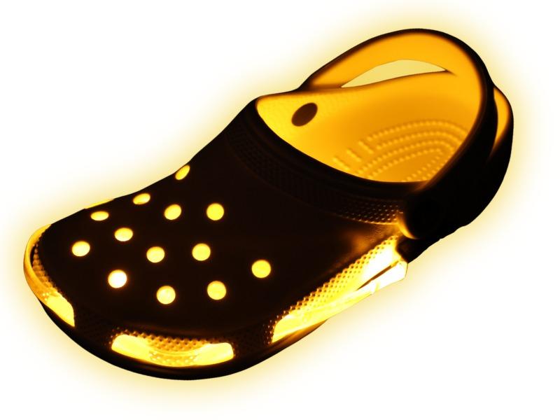 Johnny Lights Original Yellow Croc Jibbitz Shoe Light Clog Slide Neon Cool cute cartoon