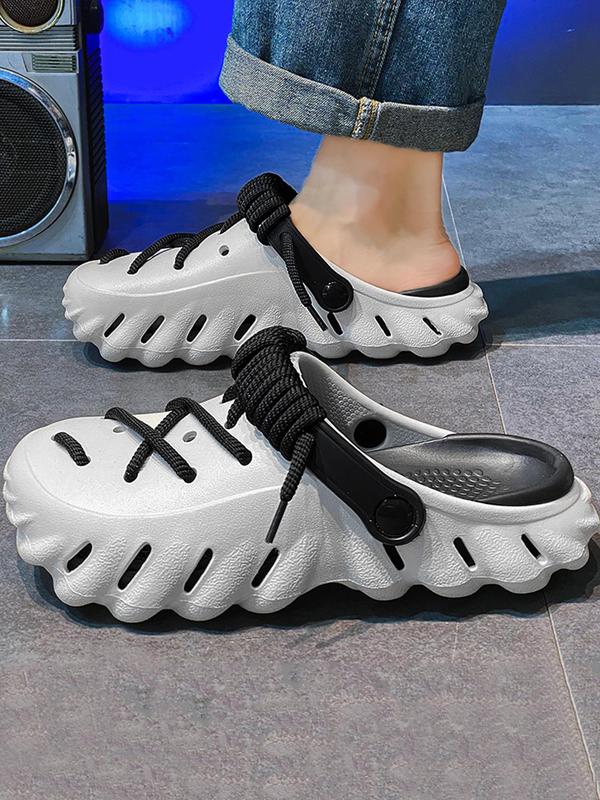 Men's Casual Hollow Out Design Clogs, 2024 New Style Comfortable Breathable Clog Shoes for Men Student, Fashionable Shoes for Summer Beach Vacation