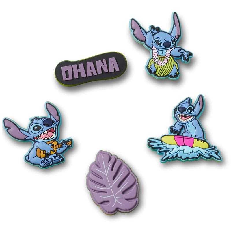 Crocs Jibbitz Disney Lilo and Stitch Tropical Character Shoe Charms 5-Pack