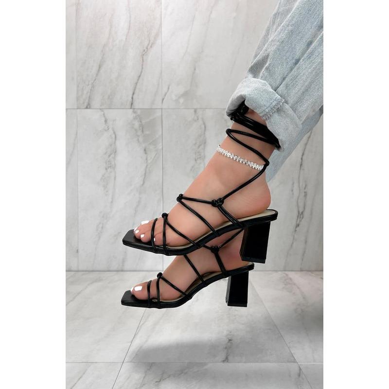 Tacoma - Criss Cross Lace Up Mid Heels