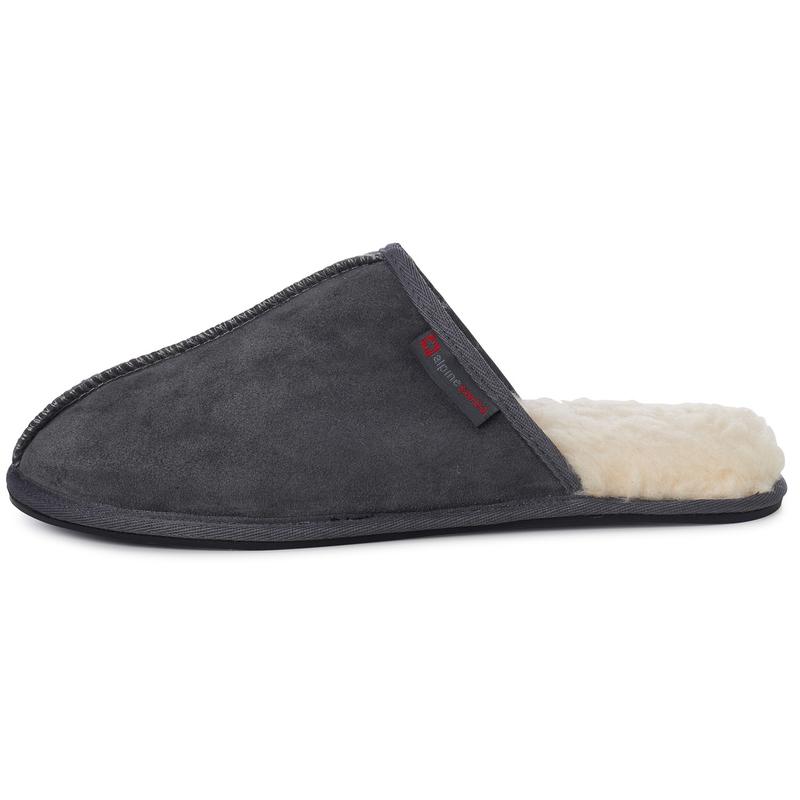 Alpine Swiss Halden Mens Genuine Suede Memory Foam Scuff Slippers