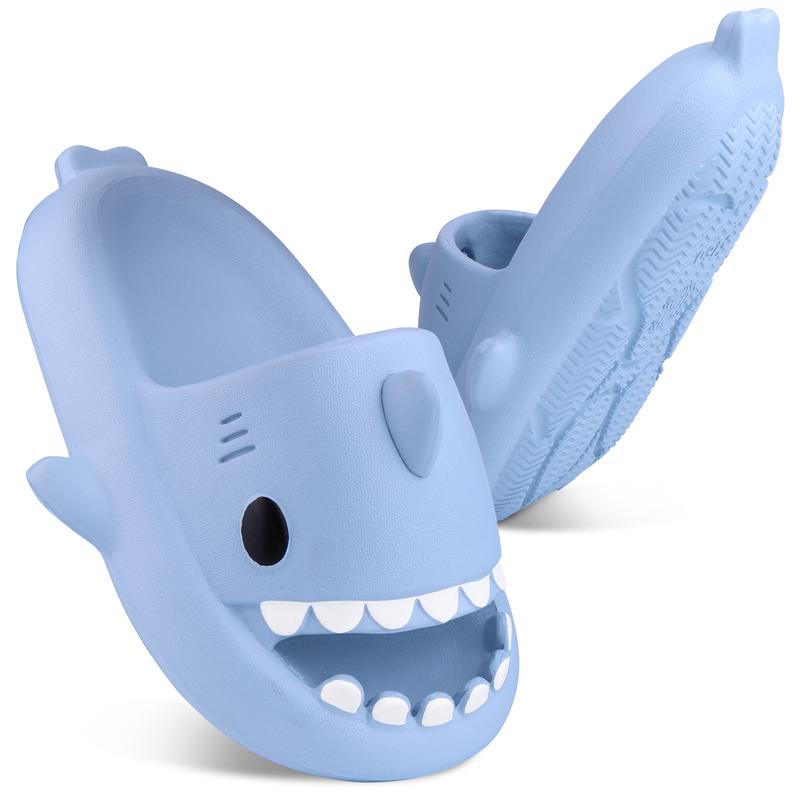 Cloud Shark Slides Non-Slip Novelty Open Toe Sandals Extremely Comfy Cushioned Thick Sole Cute Cartoon Shower Slippers Indoor & Outdoor