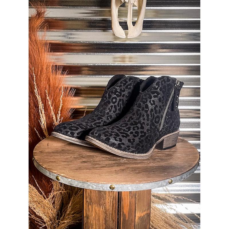 Charming Ankle Bootie in Black Leopard By Very G