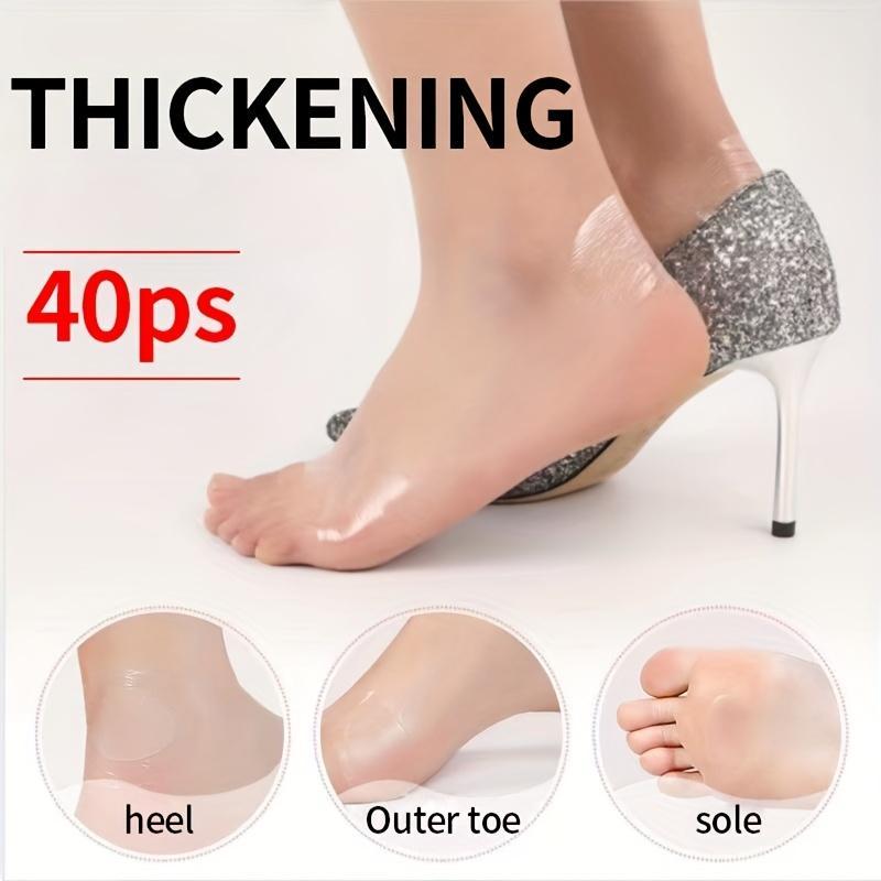 Transparent Anti-abrasion Foot Stickers for Summer Care, 40pcs Waterproof Self-adhesive Ultra-thin Protective Gear for High Heel Shoes & Sandals Women Shoes, Foot Protector for Daily Use, Gym Accessories, Foot Skincare Product