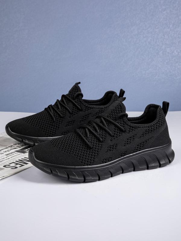 Men's Breathable Lightweight Comfortable Running Shoes, Casual Sports Mesh Sneakers, Fashionable Lace Up Low Top Shoes for Daily Wear