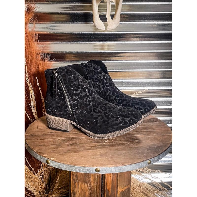 Charming Ankle Bootie in Black Leopard By Very G