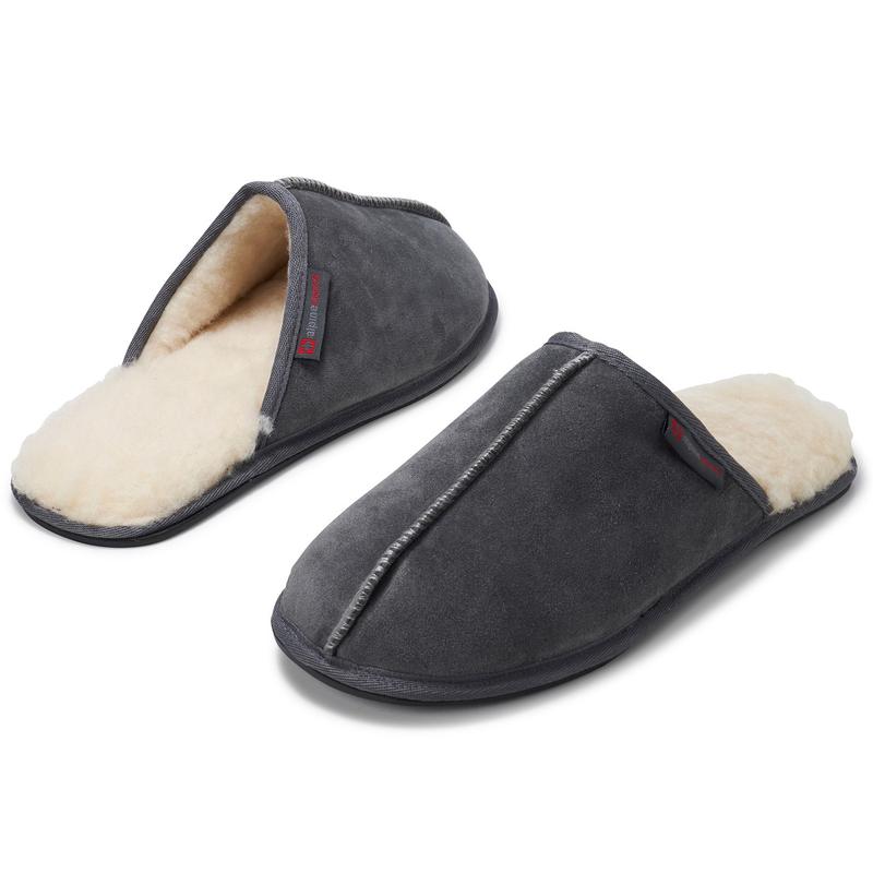 Alpine Swiss Halden Mens Genuine Suede Memory Foam Scuff Slippers