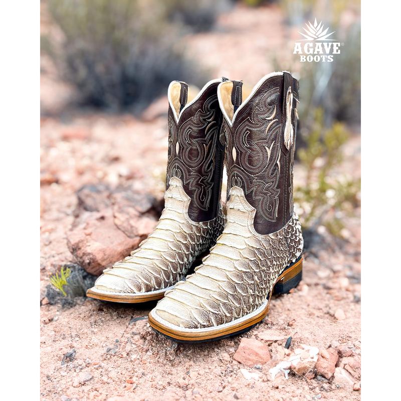 PYTHON PRINT MATTE | MEN SQUARE TOE WESTERN COWBOY BOOTS