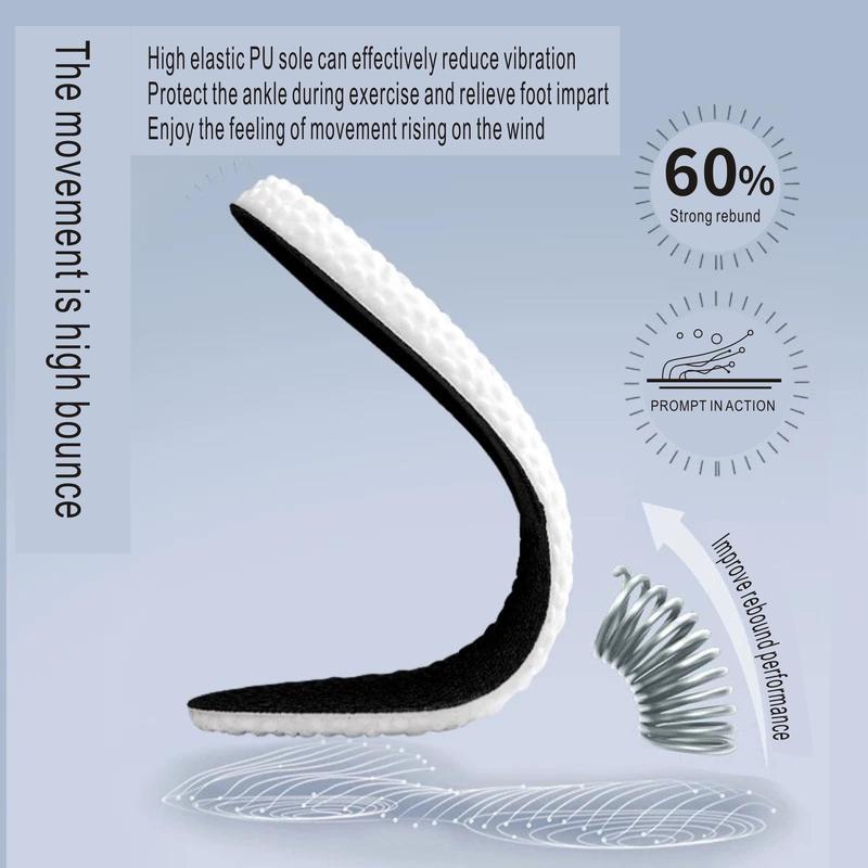 Sports Insoles, Shock Absorption Breathable Sweat Absorption Soft Bottom Comfortable Insoles for Men & Women, Sports Shoe Accessories