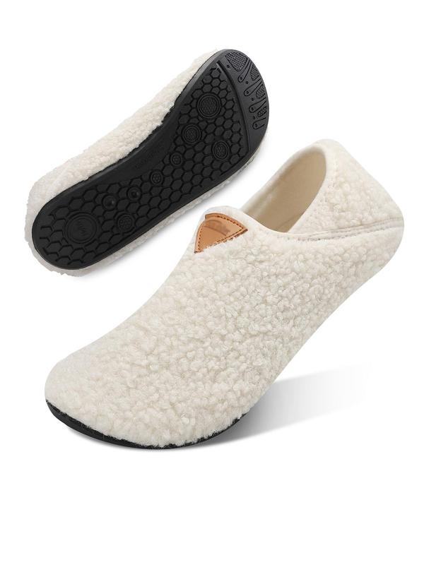 Men's Solid Color Plush Slippers, Casual Soft Comfortable Home Slippers, Portable, Soft and Foldable to Pack Warm Slippers for Indoor & Outdoor Use for Fall & Winter