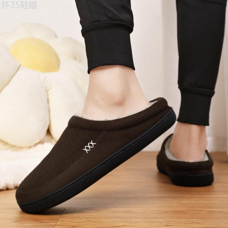 Men's Cotton Slippers, Black, 5 Styles, Non-Slip, Durable, Comfortable, Casual Fashion, Indoor Outdoor, Everyday & Party Wear, Slip-On, Fabric Upper, TPR Sole, No Insole, Round Toe Boy Footwear Walking Shoes Shoe Flipflop Slide Dance Daddy