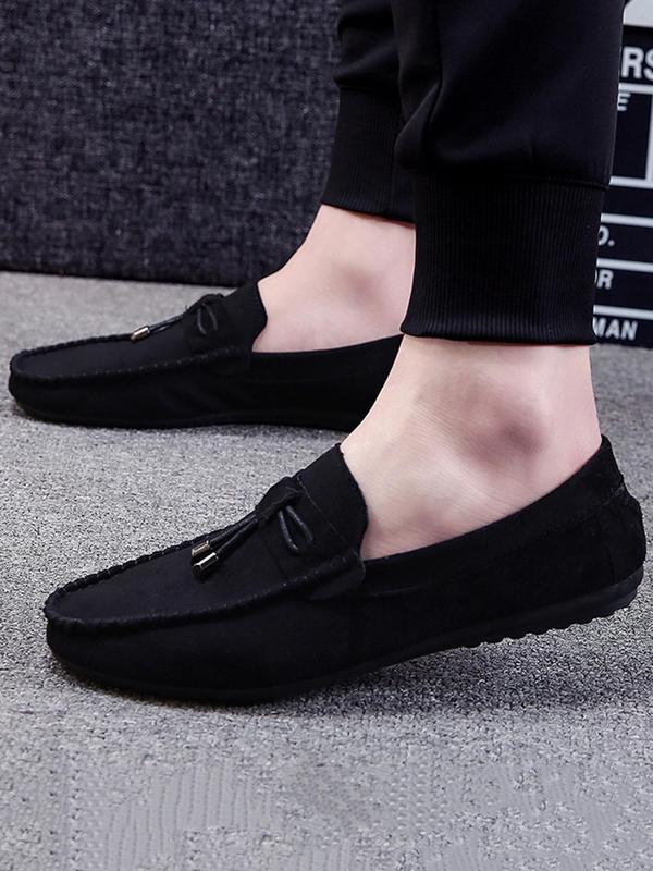 Men's Fashion Solid Color Lace up Front Square Toe Slip-on Loafers As Gift, Casual Comfortable Color Loafers for Daily Wear, Portable Slip-ons Shoes