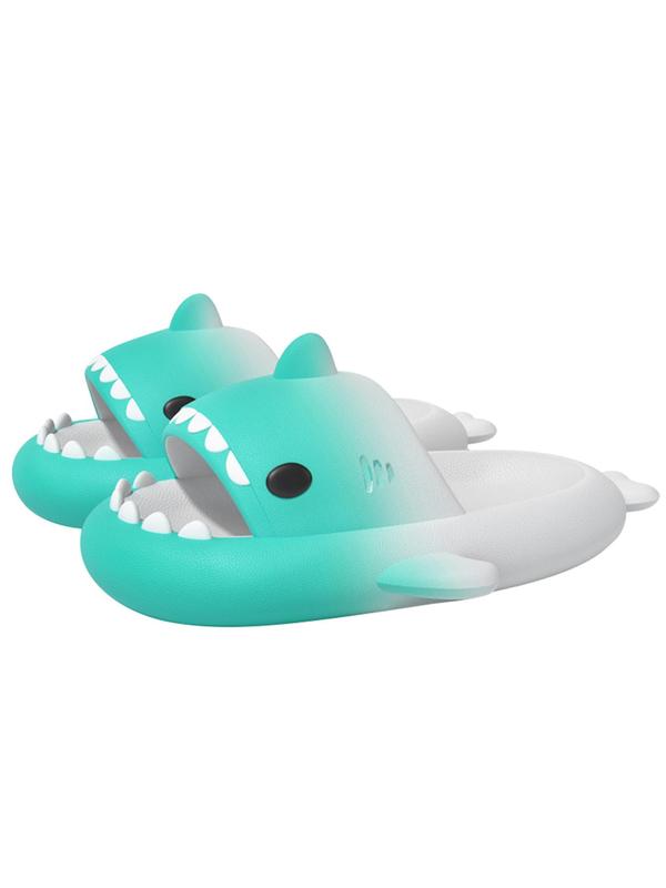 Men's Cute Cartoon Shark Design Slides, 1 Pair 2024 New Style Casual Soft Comfortable Home Slippers, Non-slip Thickened Slippers for Bathroom