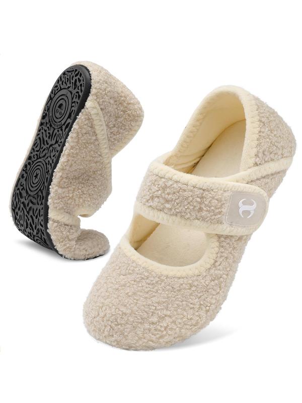 Women's Solid Color Plush Slippers, Casual Soft Comfortable Home Slippers, Warm Slippers for Indoor & Outdoor Use for Fall & Winter