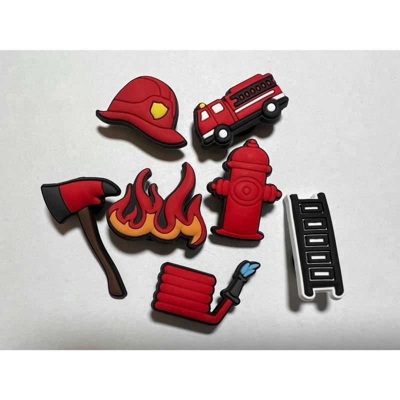 Fireman Fire fighter Theme Shoe Charms Quality JuliesDecalDesign