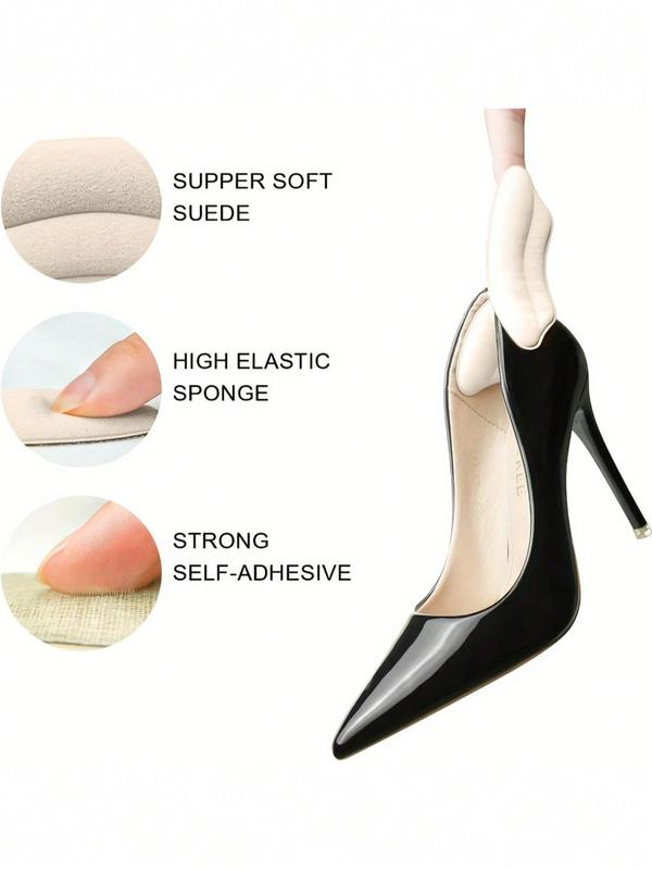 Solid Color Heel Grip, Heel Grip with Soft Suede & Sponge, Shoe Accessories for Women & Men, High Quality Heel Grip Suitable for Almost All Shoes