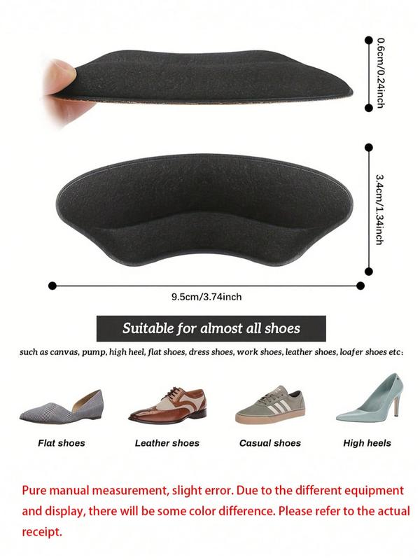 Solid Color Heel Grip, Heel Grip with Soft Suede & Sponge, Shoe Accessories for Women & Men, High Quality Heel Grip Suitable for Almost All Shoes