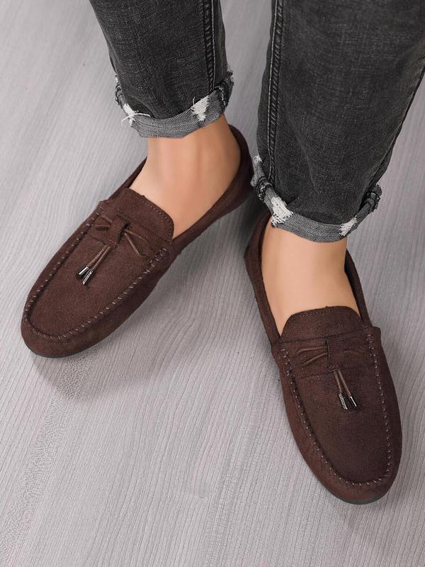 Men's Fashion Solid Color Lace up Front Square Toe Slip-on Loafers As Gift, Casual Comfortable Color Loafers for Daily Wear, Portable Slip-ons Shoes