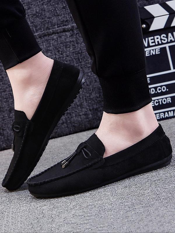 Men's Fashion Solid Color Lace up Front Square Toe Slip-on Loafers As Gift, Casual Comfortable Color Loafers for Daily Wear, Portable Slip-ons Shoes