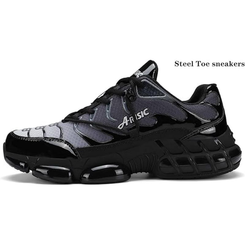 Black Friday Steel Toe Work Shoes for Men Safety Composite Toe Sneakers Lightweight Comfortable Black Wide Utility Indestructible Industrial Construction Cushion Zapatos de seguridad para Hombres Mujer