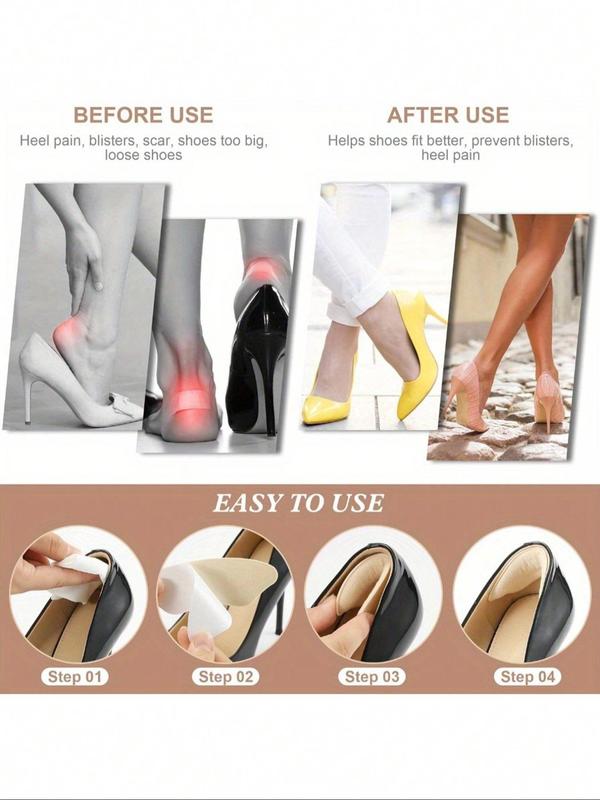 Solid Color Heel Grip, Heel Grip with Soft Suede & Sponge, Shoe Accessories for Women & Men, High Quality Heel Grip Suitable for Almost All Shoes