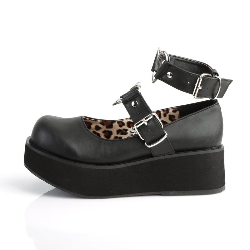 Demonia Sprite-02 Black Vegan Leather Platforms