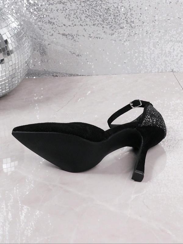 Women's Fashionable Glitterings Minimalist Heels, Elegant Pointed Toe High Heel Shoes for Party, Daily Decor, Trendy Heeled Shoes for Women & Girls