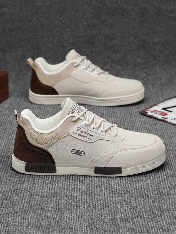 Men's Fashionable Lace Up Low Top Sneakers, Casual Comfortable Breathable Sports Shoes, Male All-match Round Toe Skate Shoes for Daily Wear