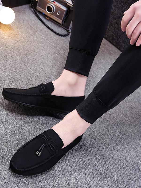 Men's Fashion Solid Color Lace up Front Square Toe Slip-on Loafers As Gift, Casual Comfortable Color Loafers for Daily Wear, Portable Slip-ons Shoes