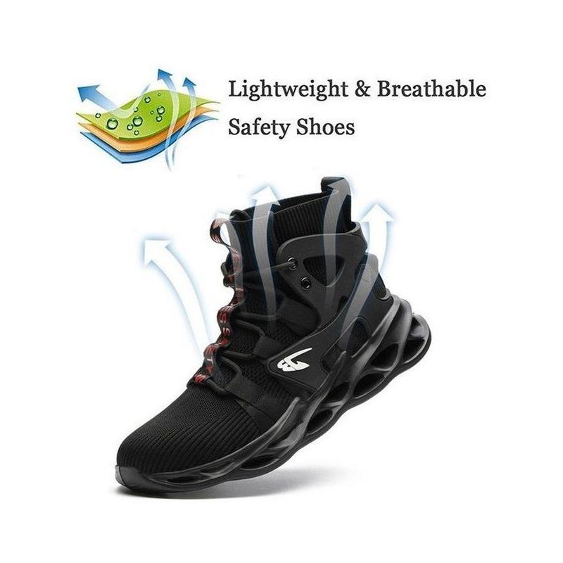 High Top Safety Shoes, Men's Workout Sneakers, Lightweight Steel Toe Shoes, Anti-smashing Steel Heel Work Shoes, Summer Comfort Worker Walking Shoes, Round Toe Footwear for Boy, Fall Outfits, Fall Freshness 2024 Fall Shoes Closed Parent