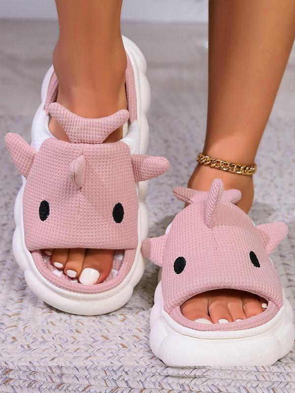 Women's Cute Cartoon Shark Design Slippers, 1 Pair Casual Soft Novelty Home Slippers for Indoor and Outdoor Wear, Trendy Soft Comfortable Home Slippers for Daily Wear