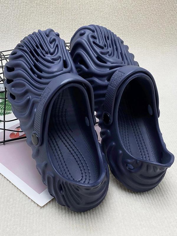 Women's Textured Design Clogs, Casual Comfortable Breathable Clogs for Beach, Fashionable Shoes for Indoor & Outdoor Wear