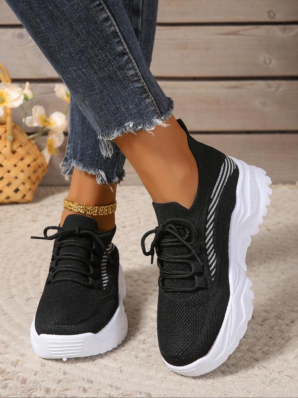 Women's Fashionable Lace Up Low Top Sneakers, Casual Comfortable Breathable Mesh Sports Running Shoes, All-match Round Toe Sneakers for Daily Wear