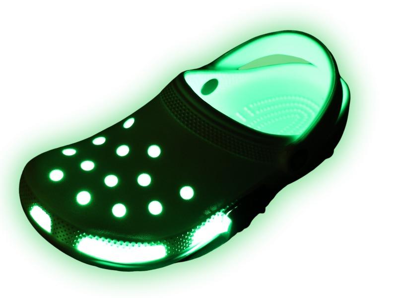 Johnny Lights Original Green Croc Jibbitz Shoe Light Clog Slide Neon Cool