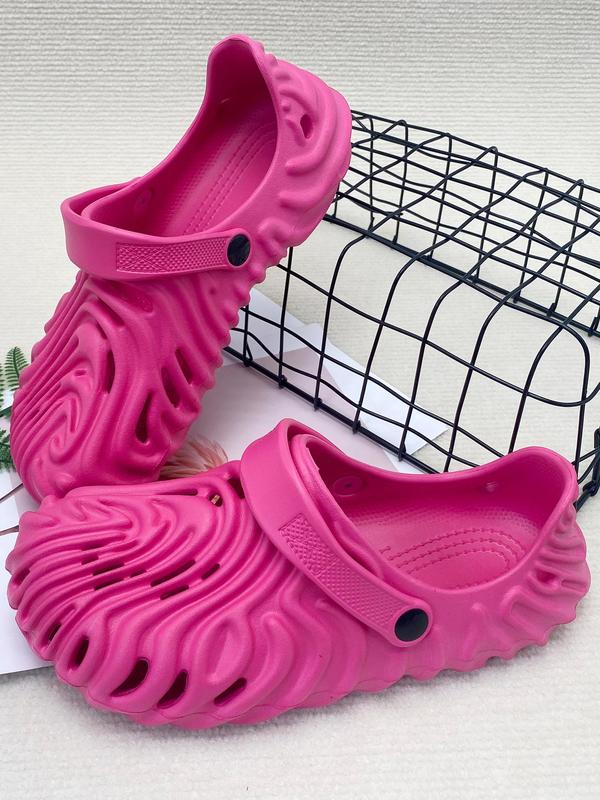 Women's Textured Design Clogs, Casual Comfortable Breathable Clogs for Beach, Fashionable Shoes for Indoor & Outdoor Wear