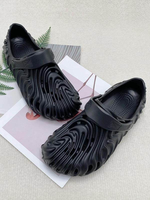 Women's Textured Design Clogs, Casual Comfortable Breathable Clogs for Beach, Fashionable Shoes for Indoor & Outdoor Wear