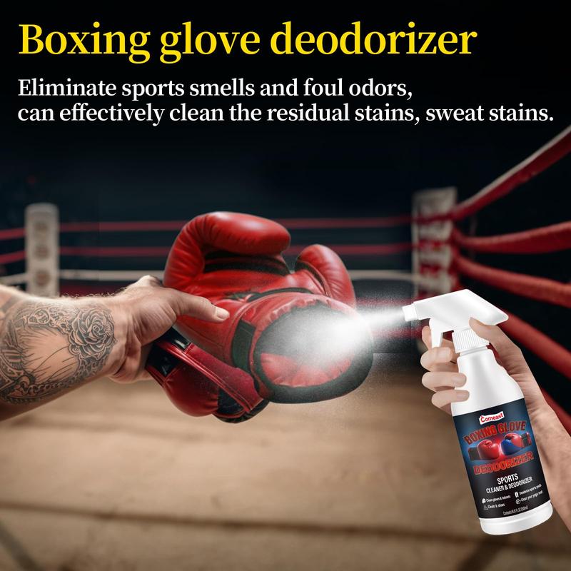 Boxing Glove Deodorizer Cleaner Spray（with Desiccant), Gym Equipment & Shoe Odor Eliminating Spray, Yoga Mat Cleaner, Natural Plant Based Sports Deodorizer, 16.91Fl Oz