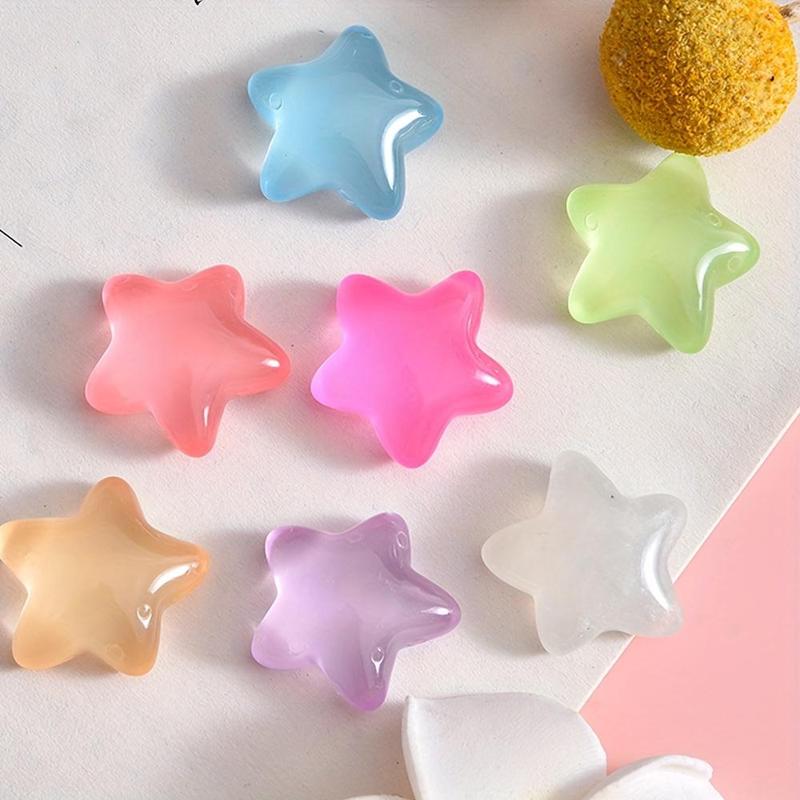 Random Color Star Shaped Shoe Charm, 14pcs 28pcs Cute Luminous Star Shaped Shoe Decorations, Fashionable Shoes Supplies for Clogs Decor, Car Decor