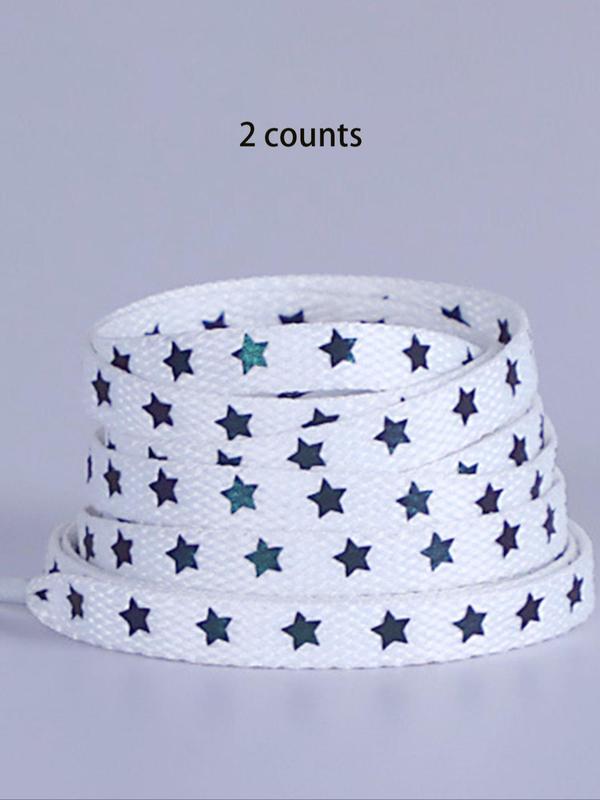 Star Pattern Shoelaces, Reflective Shoelaces for Women & Men, Shoes Accessories for Sneakers, Shoes Decorations for Daily Use