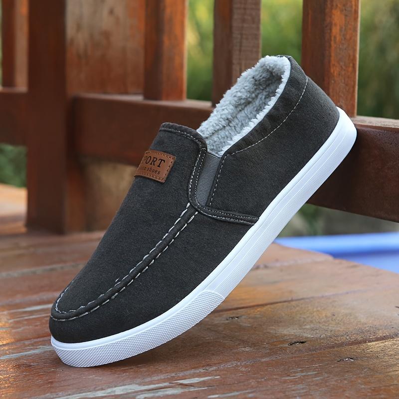 Comfy Canvas Slip-On Sneakers - Men's Canvas Shoes - Breathable, Lightweight, and Soft Walking Shoes for Middle Aged Men with Comfortable Fit Footwear Boy Slipon Flat Rubber Sweat Active