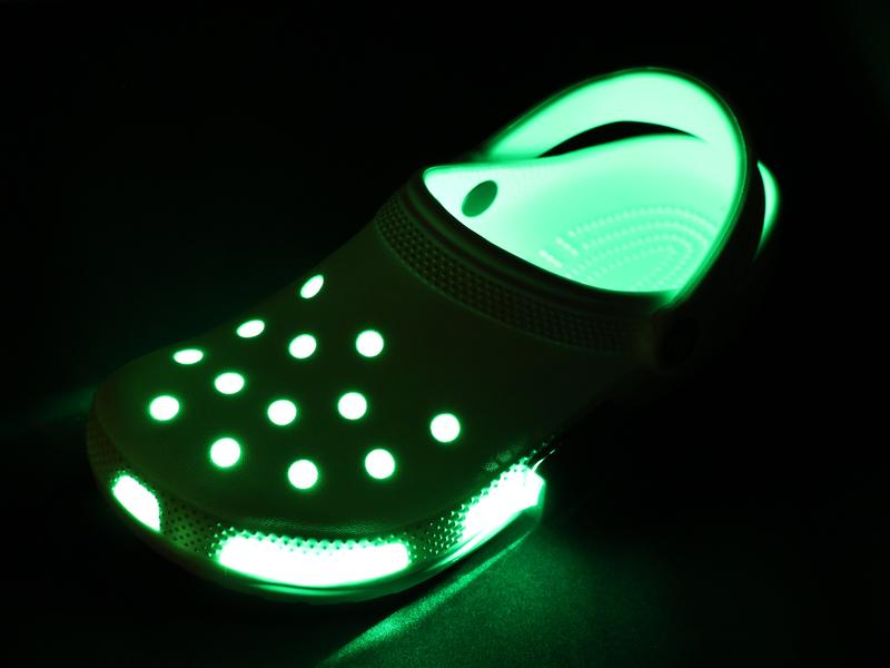 Johnny Lights Original Green Croc Jibbitz Shoe Light Clog Slide Neon Cool