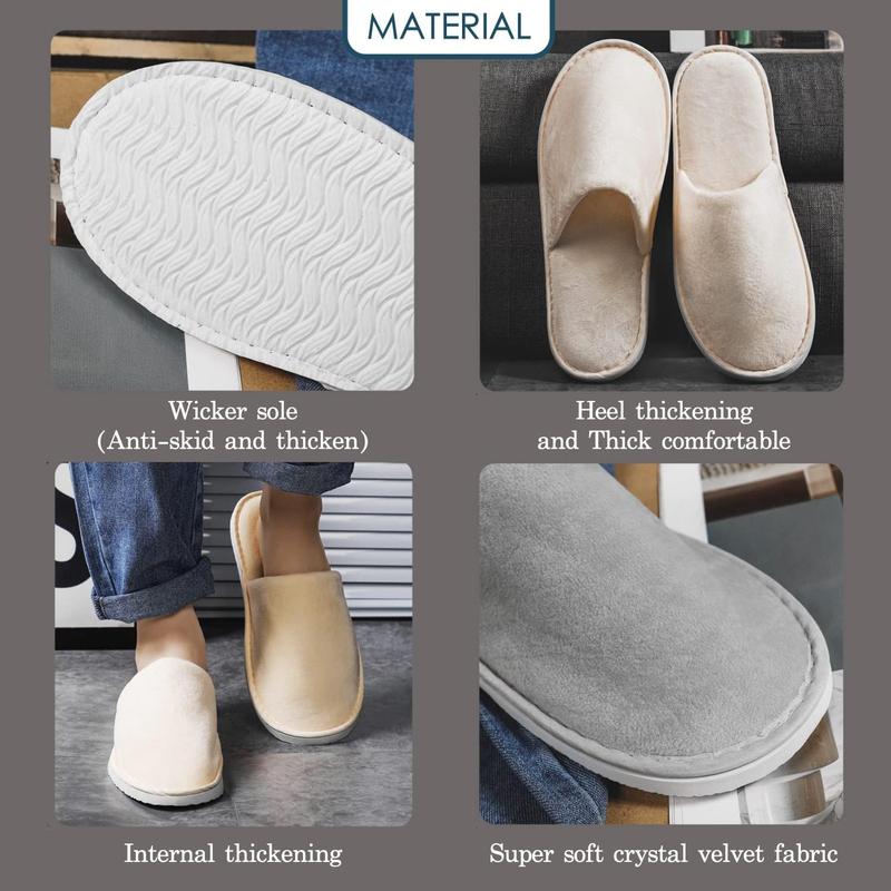 69 Pairs Spa Slippers, Non Slip Disposable Slippers For Guest, Washable Reusable, Which Can Be Used As Women Men, House, Indoor, Bathroom, Bedroom, Hotel, Bride Slippers